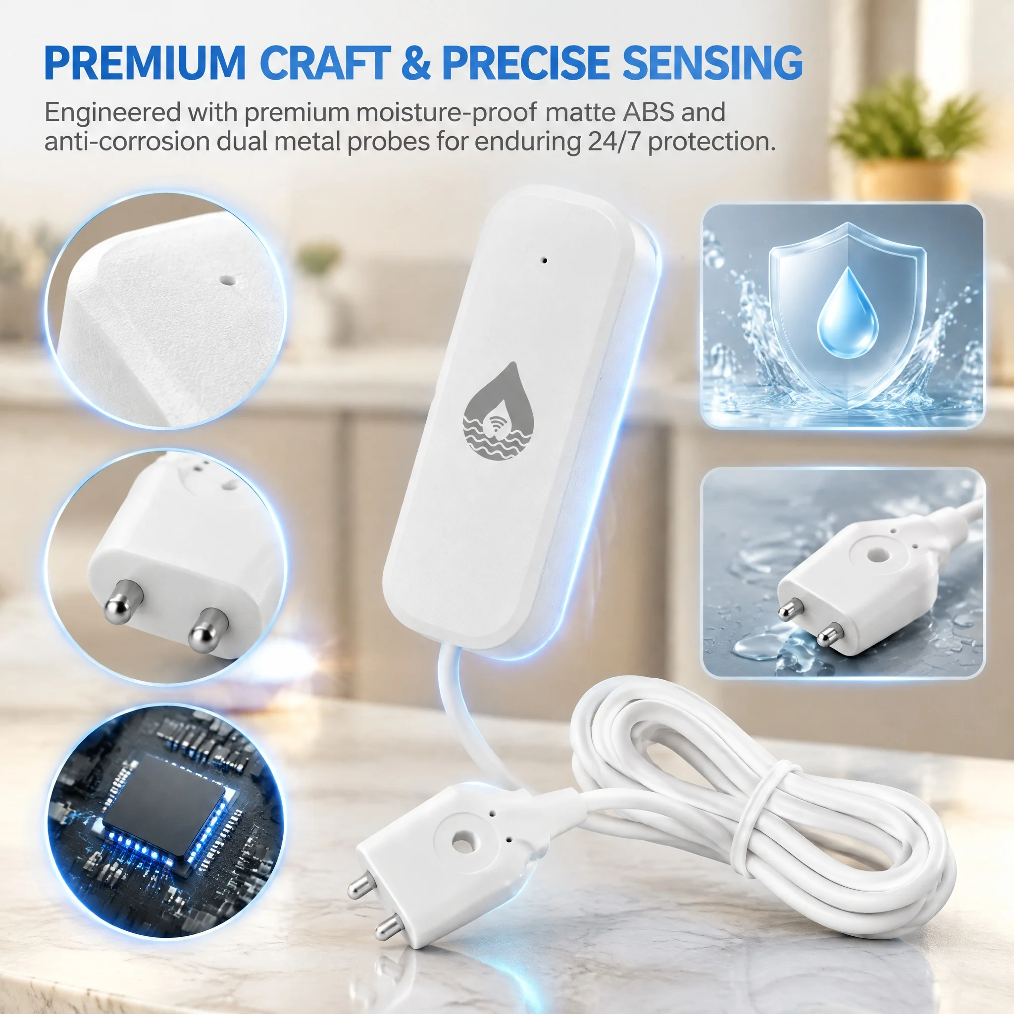 Home Assistant Tuya - Slimme WiFi-waterlekdetector Tuya-app YFK Dubbele sonde