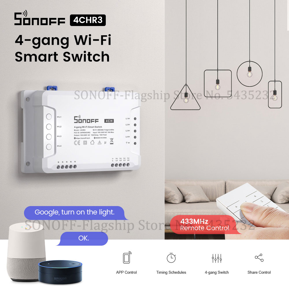 Itead Sonoff 4CH R3 Wifi Draad - Sonoff recensie en prijs